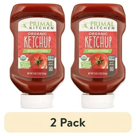 (2 pack) Primal Kitchen Organic Unsweetened Squeeze Ketchup 18.5 oz