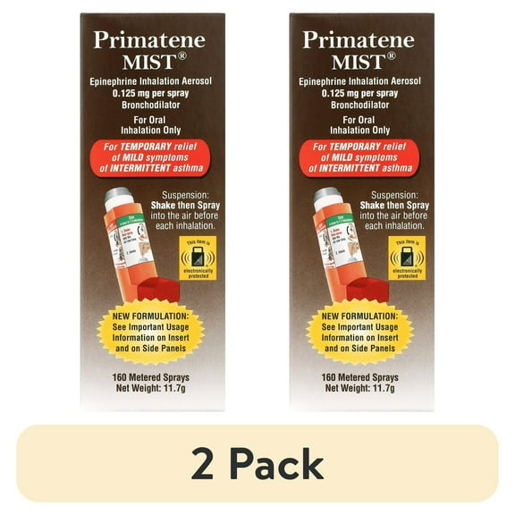 (2 pack) Primatene MIST Epinephrine Oral Inhalation Aerosol