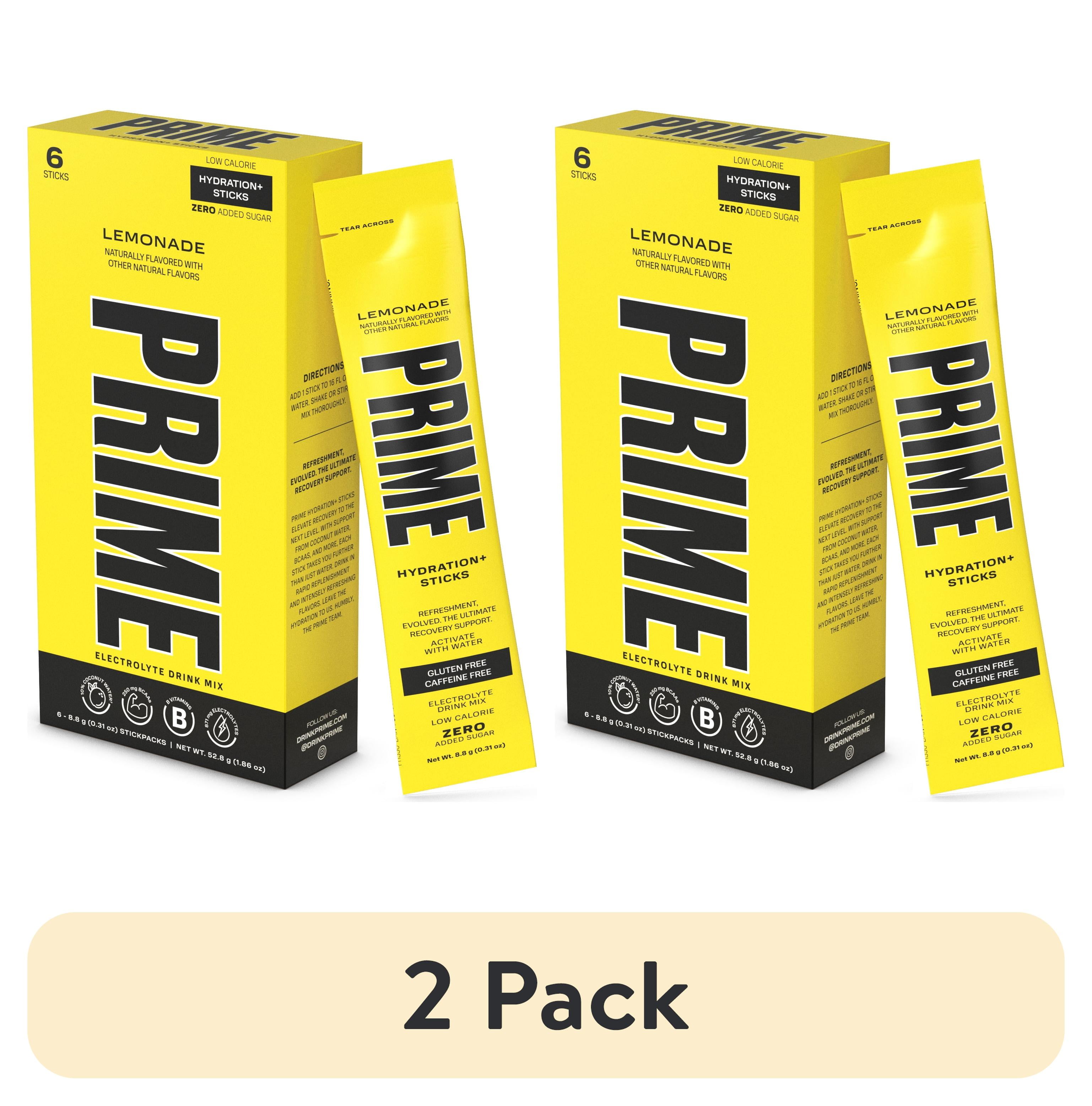 (2 pack) Prime Hydration Sticks, Lemonade, 6 Count, Electrolytes, Zero Sugar
