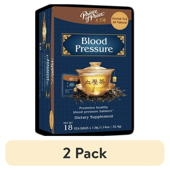 (2 pack) Prince of Peace Blood Pressure Herbal Tea, 18 Count Box, All Natural, Dietary Supplement