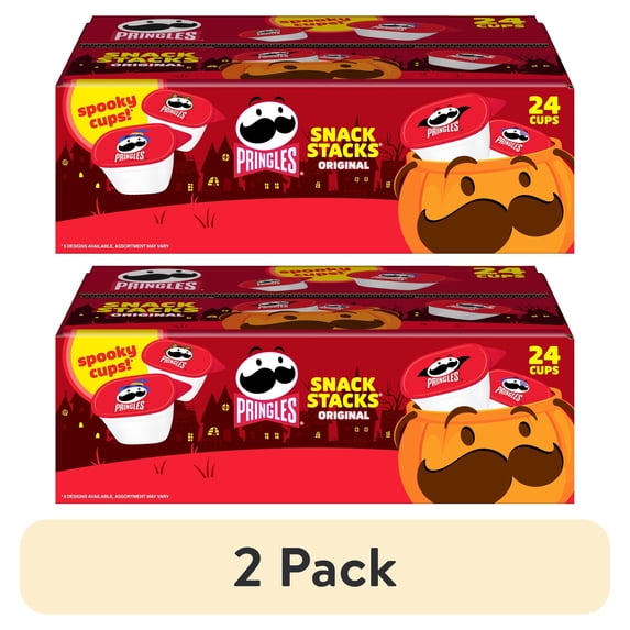 (2 pack) Pringles Original Potato Crisps Chips, Halloween Snacks, 24 Count