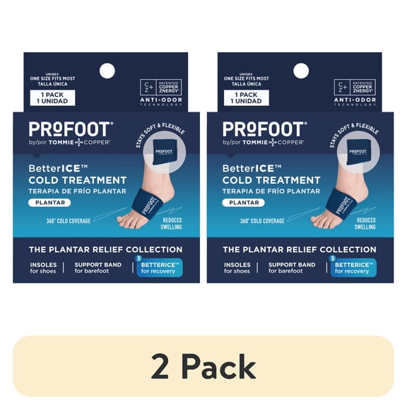 (2 pack) ProFoot Better Ice Planter Fasciitis Cold Therapy Pain Relief Sleeve L/XL