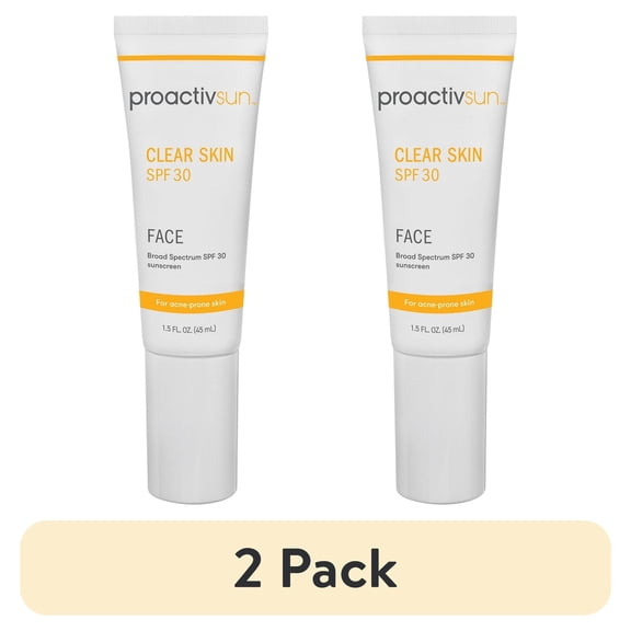 (2 pack) Proactiv Clear Skin Face Sunscreen Moisturizer With SPF 30 - Hydrating SPF Lotion And Sensitive Skin Sunscreen For Oily Skin And Acne-Prone Skin, Oil Free Matte Skincare Sunscreen, 1.5 Oz