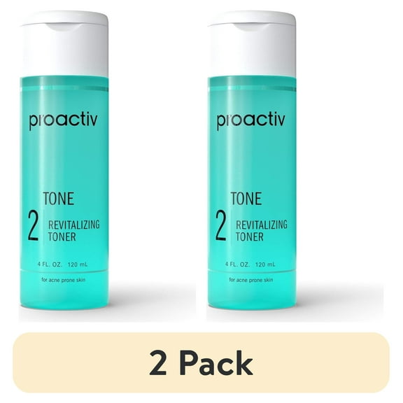 (2 pack) Proactiv Solution Revitalizing Toner, Alcohol Free Toner with Pore Tightening Glycolic Acid and Witch Hazel, 60-Day Supply, 4 Fl Oz