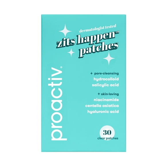 (2 pack) Proactiv Zits Happen® Hydrocolloid Acne Patches, Pimple Patches for Acne with Pore Cleansing Salicylic Acid, 30 Count