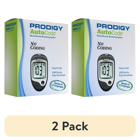 (2 pack) Prodigy Autocode Talking Blood Glucose Monitoring Meter