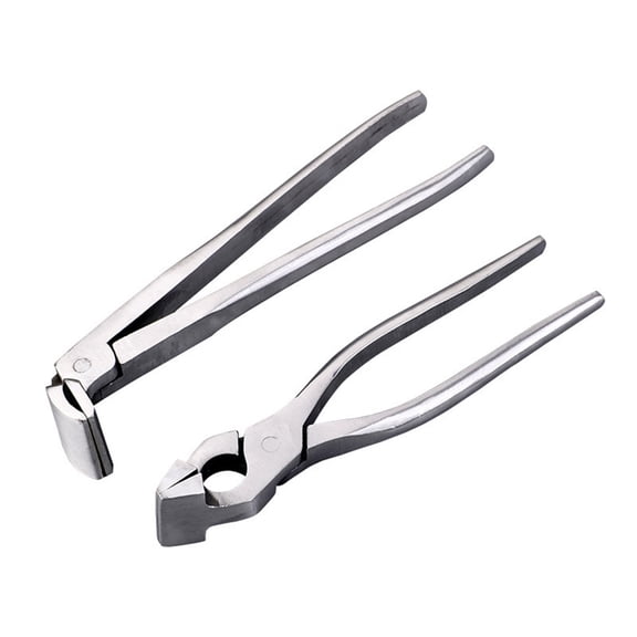 2 pack Professional Leather Tools Flat Pliers Straight Nose Plier DIY Edge Adjustment Press Flatten Forceps Handbag Wallet Making Tool (Straight Nose Plier and Bend pliers)