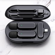 2 pack Professional Wireless Lavalier Lapel Microphone for IOS - Cordless Omnidirectional Condenser Recording Mic with USB C and I phone Interface for Interview Video Podcast Vlog YouTube