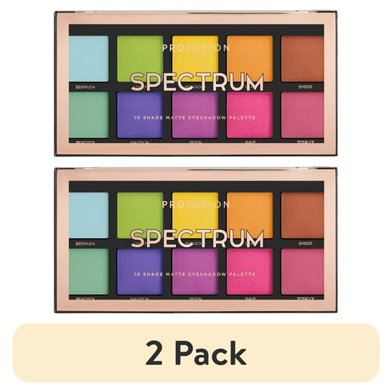 (2 pack) Profusion Cosmetics 10 Shade Eyeshadow Palette - Spectrum 3.5 oz