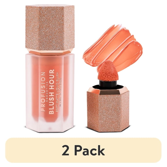 (2 pack) Profusion Cosmetics Blush Hour Liquid Blush, Soft Matte Finish with Long Wearing Buildable Pigment & Radiant Glow, Vegan & Cruelty-Free, Mai Tai, 0.2 fl oz