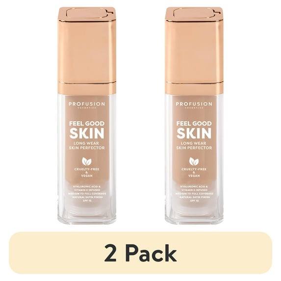 (2 pack) Profusion Cosmetics Feel Good Skin Long Wearing Skin Perfector Foundation Medium 320