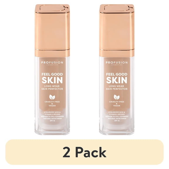(2 pack) Profusion Cosmetics Feel Good Skin Long Wearing Skin Perfector Foundation Medium 320