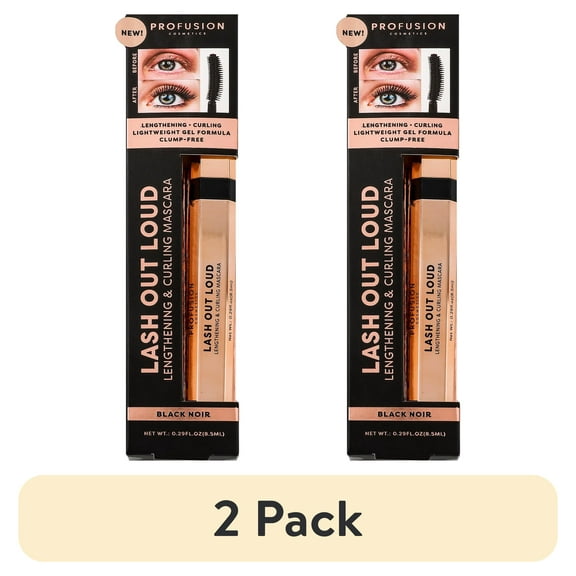 (2 pack) Profusion Cosmetics Lash Out Loud Lengthening and Curling Mascara