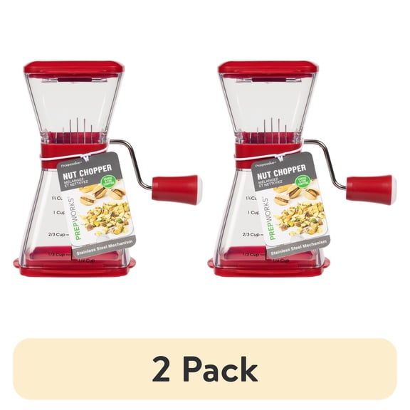 (2 pack) Premium Kitchen Gadgets Non-Skid Manual Nut Chopper with Adjustable Settings