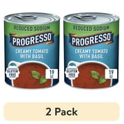 (2 pack) Progresso Reduced Sodium, Creamy Tomato with Basil Soup, Gluten Free, 19 oz