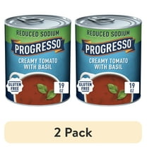 (2 pack) Progresso Reduced Sodium, Creamy Tomato with Basil Soup, Gluten Free, 19 oz