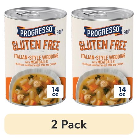 (2 pack) Progresso Gluten Free Italian-Style Wedding With Meatballs Canned Soup, 14 oz.