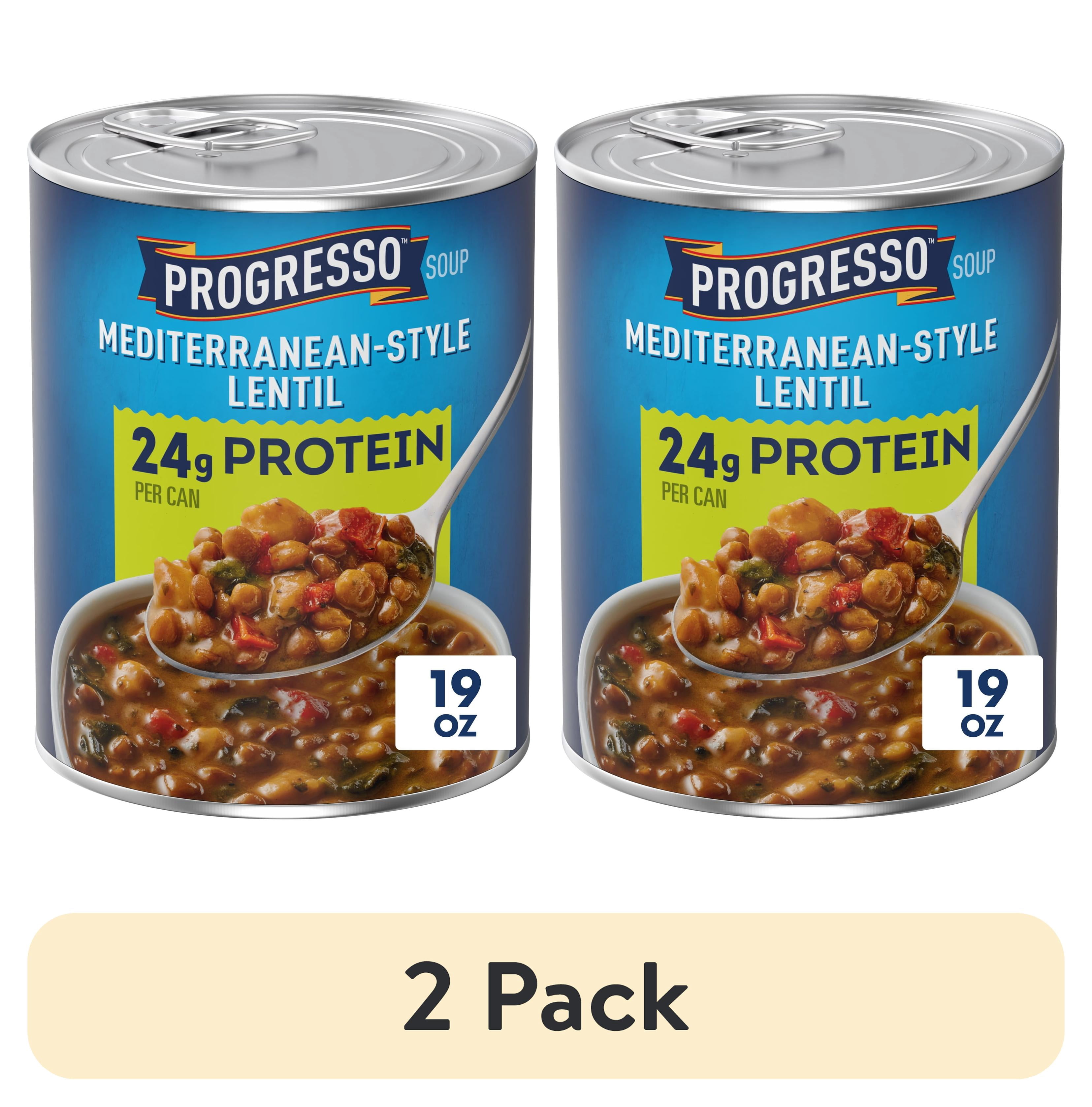 2 pack) Progresso Protein Mediterranean-Style Lentil Soup (19 oz