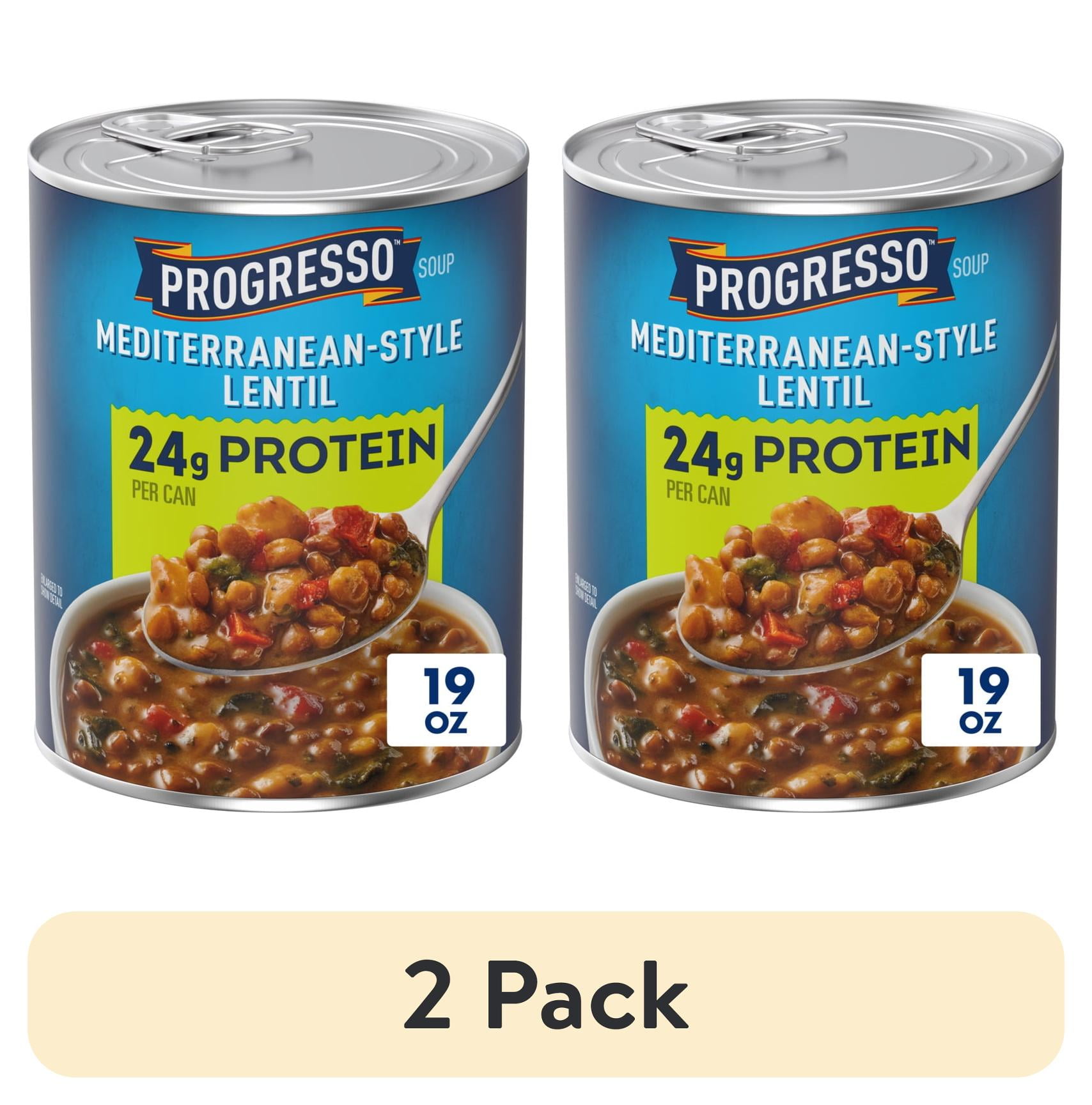 2 pack) Progresso Protein Mediterranean-Style Lentil Soup (19 oz