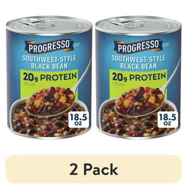 (2 pack) Progresso Southwest-Style Black Bean Protein Soup, Vegetarian, 18.5 oz
