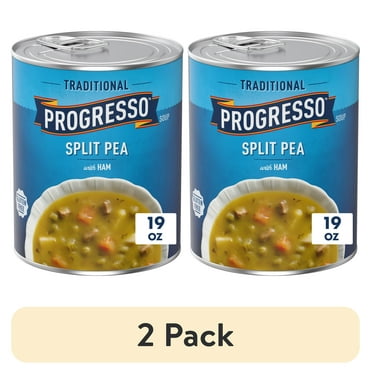 (2 pack) Progresso Split Pea with Ham Soup, Traditional Canned Soup, Gluten Free, 19 oz
