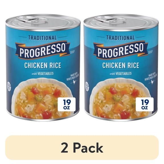 (2 pack) Progresso Traditional, Chicken Rice with Vegetables Canned Soup, 19 oz.