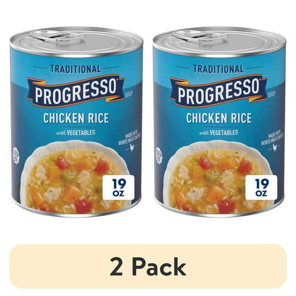 (2 pack) Progresso Traditional, Chicken Rice with Vegetables Canned Soup, 19 oz.