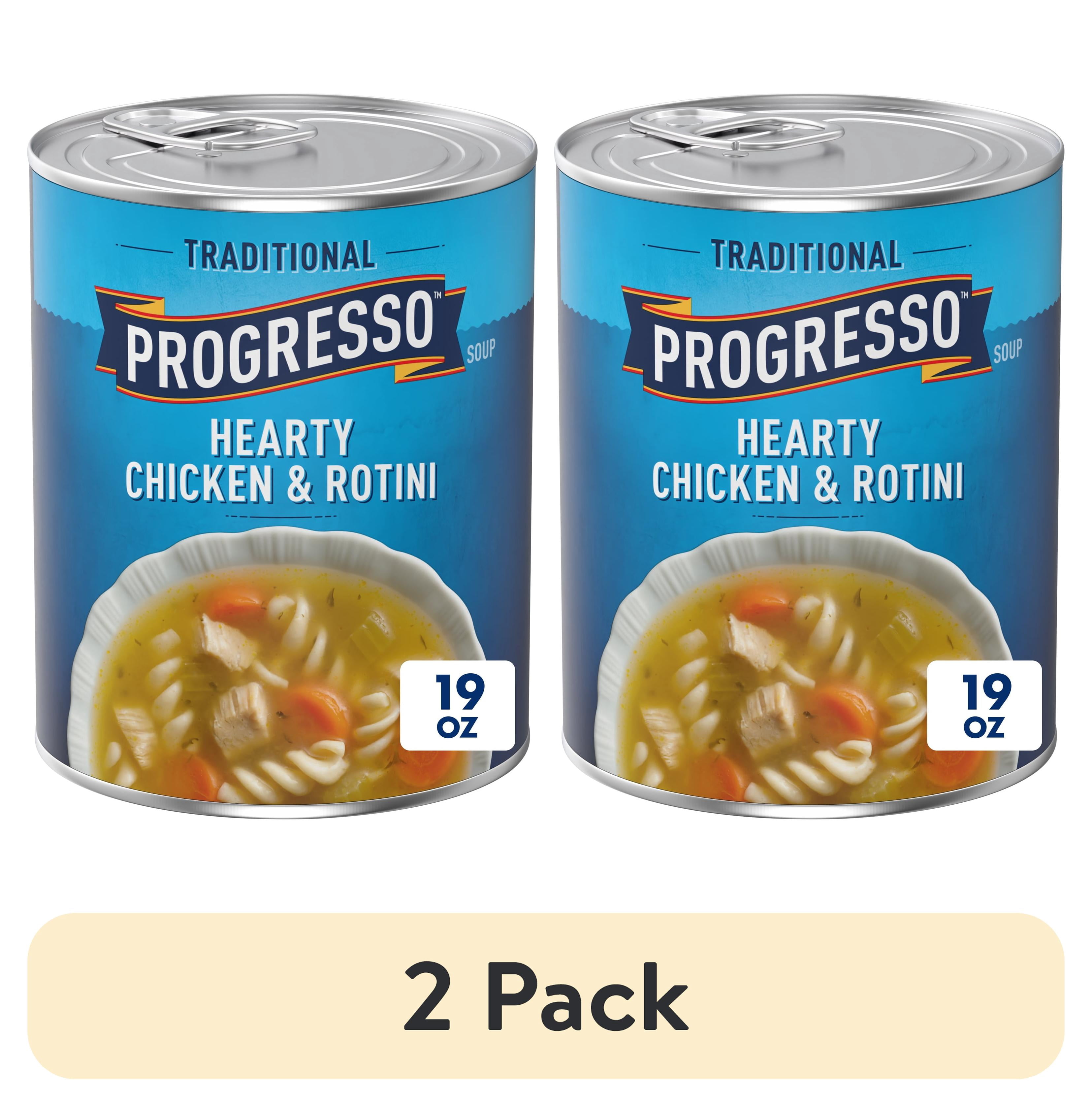 (2 pack) Progresso Traditional, Hearty Chicken & Rotini Canned Soup, 19 oz.