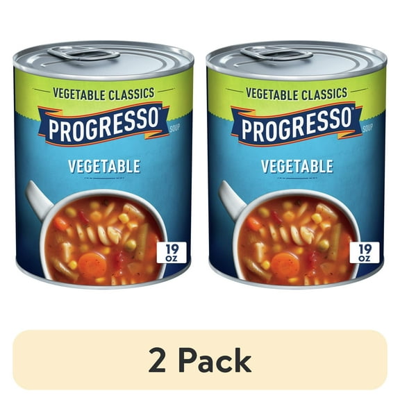 (2 pack) Progresso Vegetable Soup, Vegetable Classics Canned Soup, 19 oz