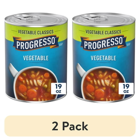 (2 pack) Progresso Vegetable Soup, Vegetable Classics Canned Soup, 19 oz
