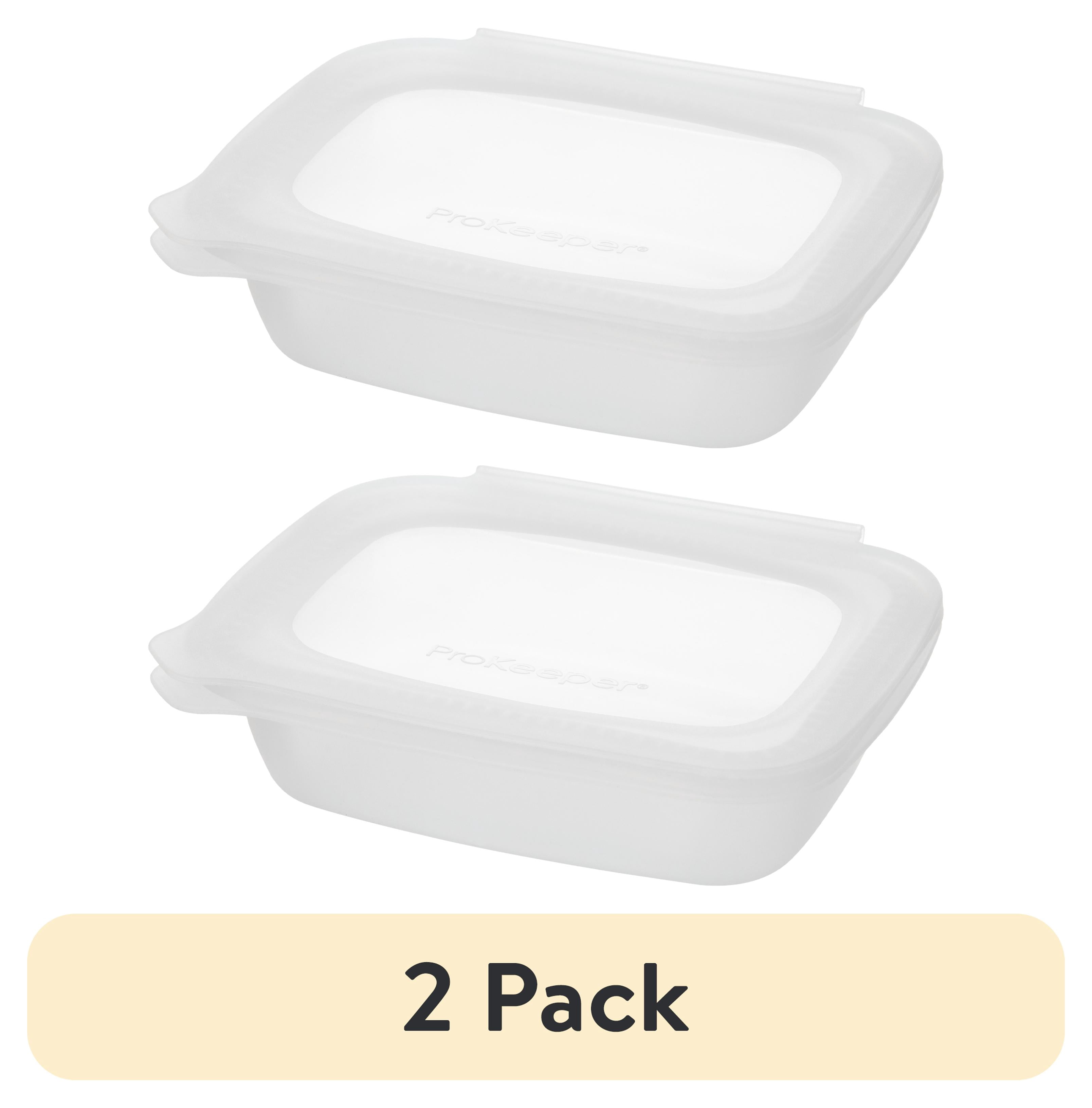 (2 pack) Prokeeper+ 2 Cup Silicone Softbox, Ideal Use for Workday Meals and Travel