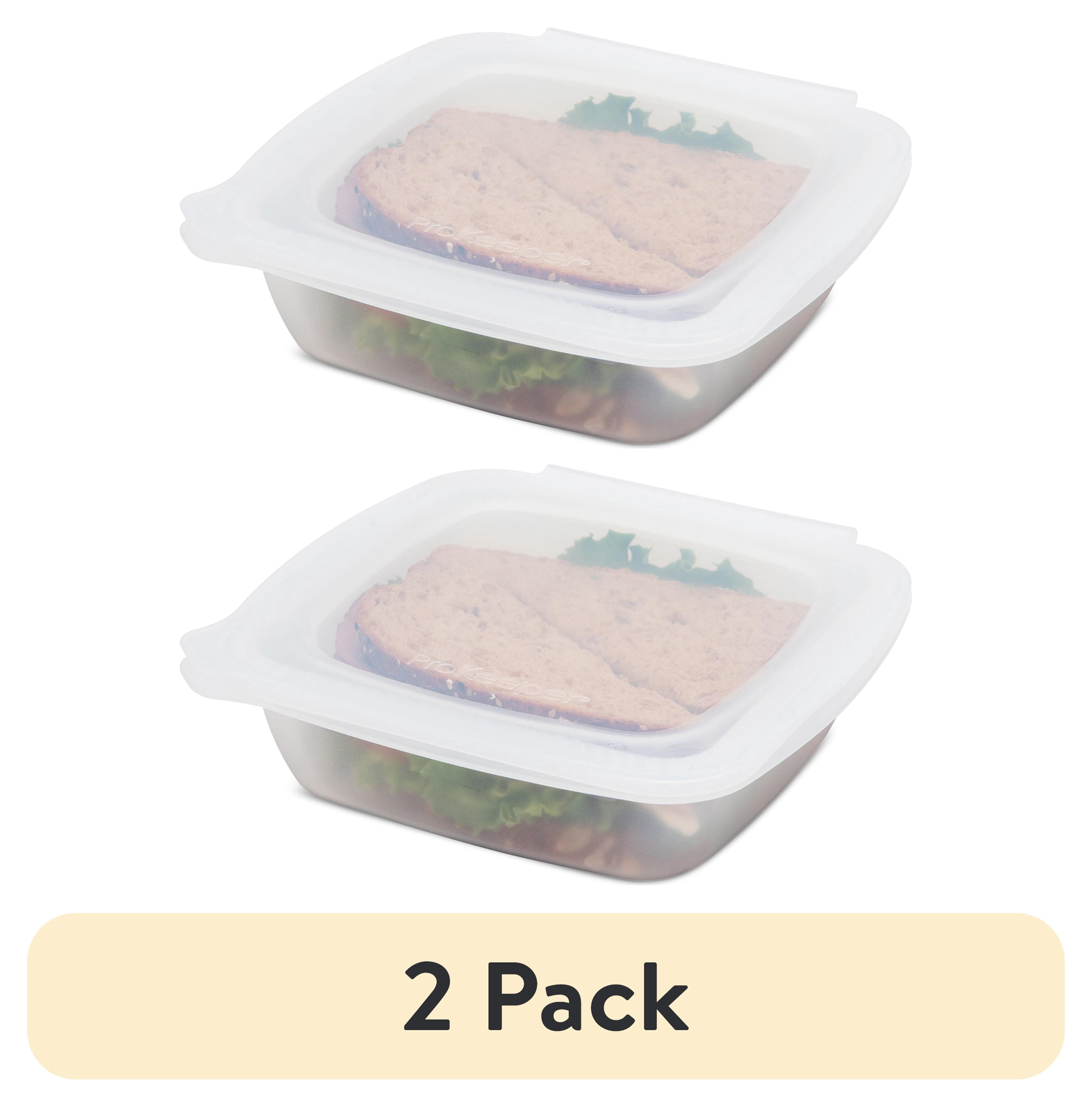 (2 pack) Prokeeper+ 3 Cup Silicone Softbox for School Lunches and Activities