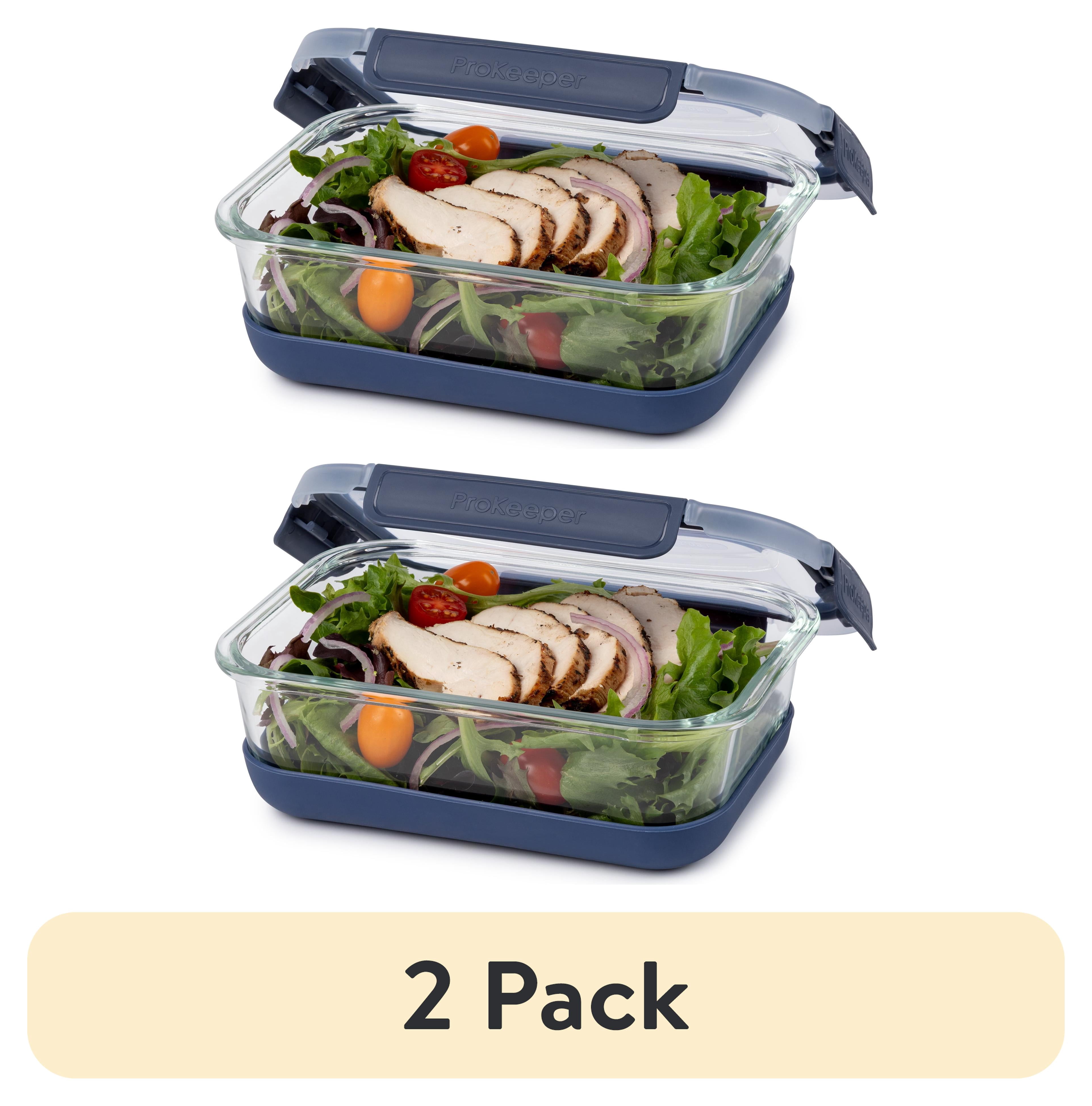 (2 pack) Prokeeper+ 4.5 Cup Glass Food Storeage Container with Silicone Base, Designed to Help with Pantry Storage and Everyday Organization