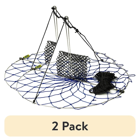 (2 pack) 24" Round Castable Crab Trap with 110ft rope