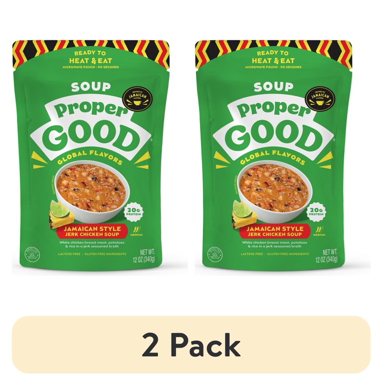 2 pack) Proper Good Jamaican Style Jerk Chicken Soup, Ready in 90