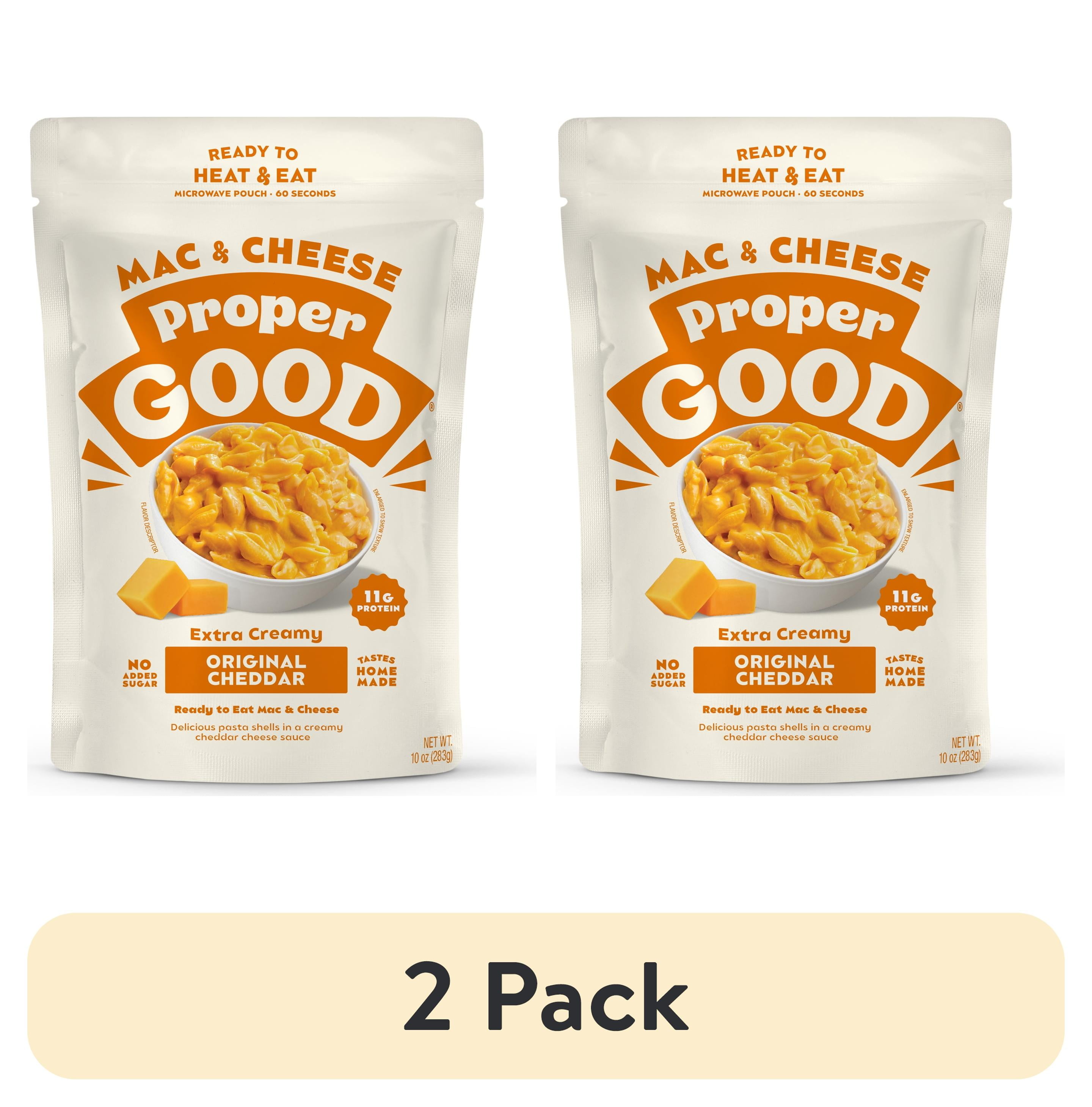 (2 pack) Proper Original Cheddar Mac and Cheese, Ready in 60 Seconds, Shelf-Stable Meal, 10oz