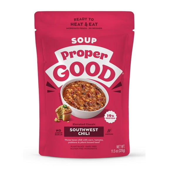 (2 pack) Proper Good Ready to Serve Southwest Chili, 11.5 oz, Shelf-Stable