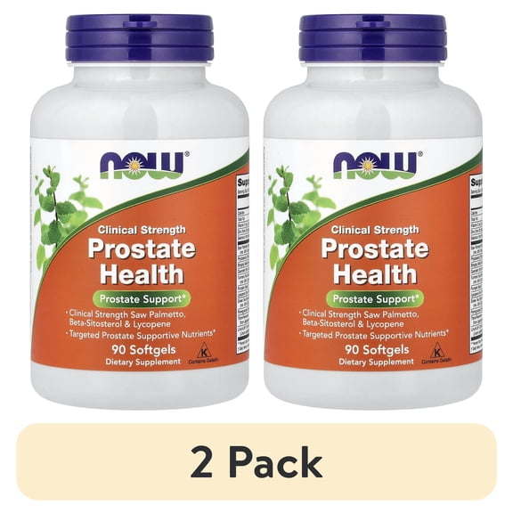 (2 pack) NOW Supplements, Prostate Health, Clinical Strength Saw Palmetto, Beta-Sitosterol & Lycopene, 90 Softgels