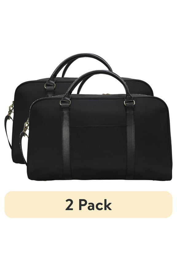 (2 pack) Protege 21 inch Weekender Duffel Bag for Travel, Black
