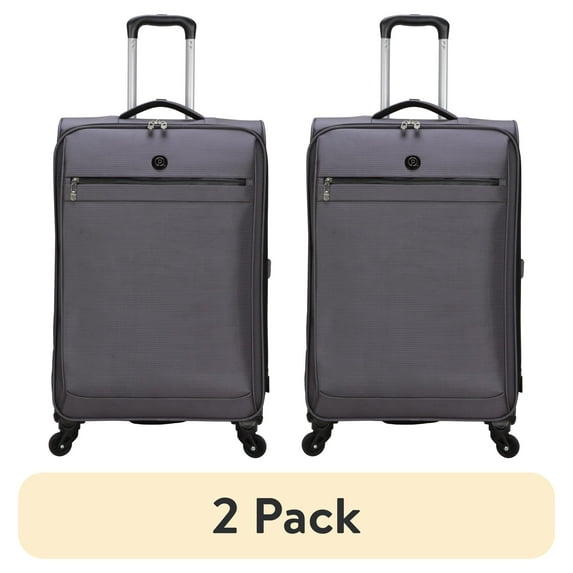 (2 pack) Protege Gravity Free 26" Softside Upright Luggage, Gray