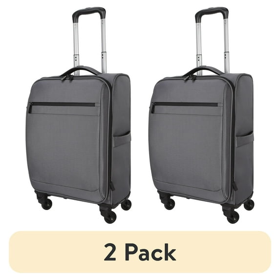 (2 pack) Protege Gravity Free 20" Softside Upright Carry-On Luggage, Gray