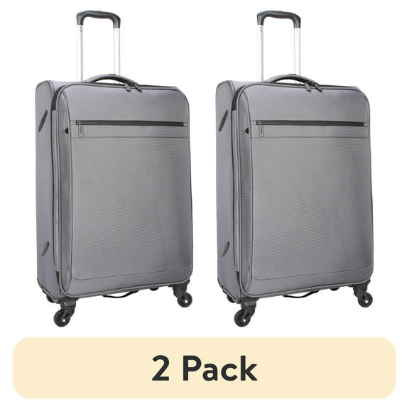 (2 pack) Protege Gravity Free 26" Softside Upright Luggage, Gray