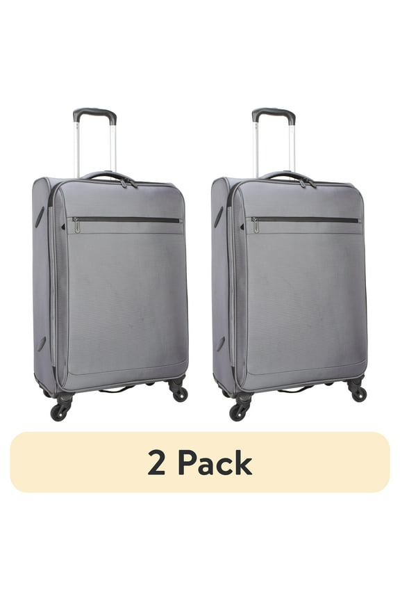 (2 pack) Protege Gravity Free 26" Softside Upright Luggage, Gray