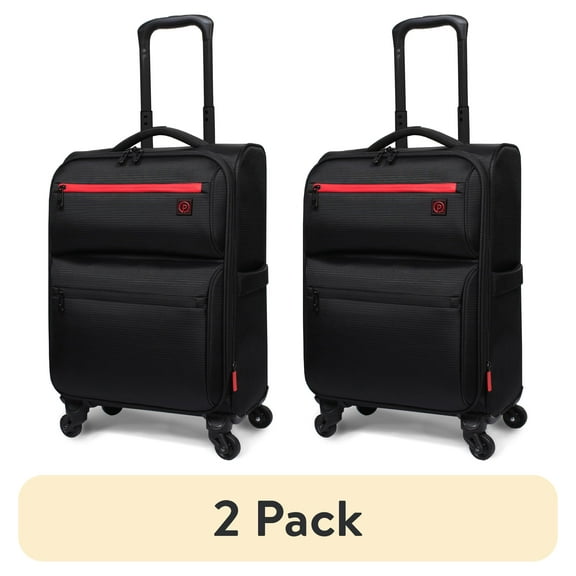 (2 pack) Protege Trulite 20" Softside Carry-On Luggage, Black