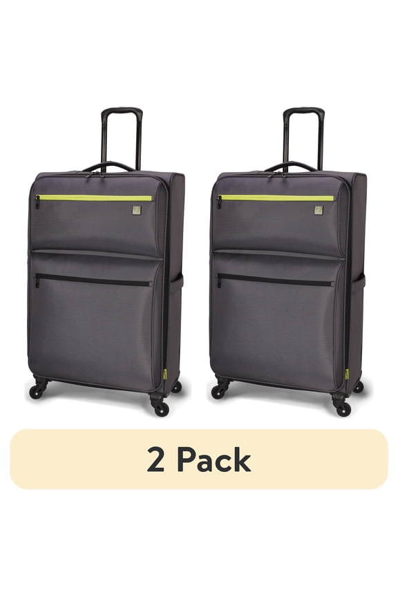 (2 pack) Protege Trulite 30-inch Lightweight Softsided Rolling Checked Luggage, Grey, 30" x 12" x 19", 9 lbs