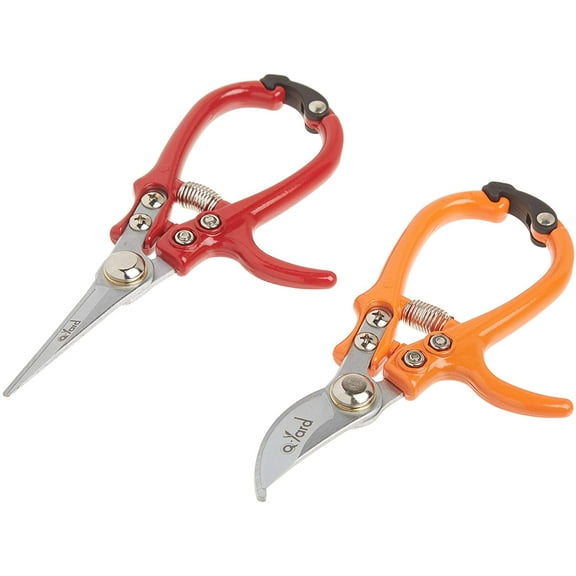 2 - pack Pruning Shear, Mini- Extra Sharp Garden Hand Pruners, Easier Cutting, Comfortable Ergonomic, Less Effort - Gardening Scissors for Men & Women
