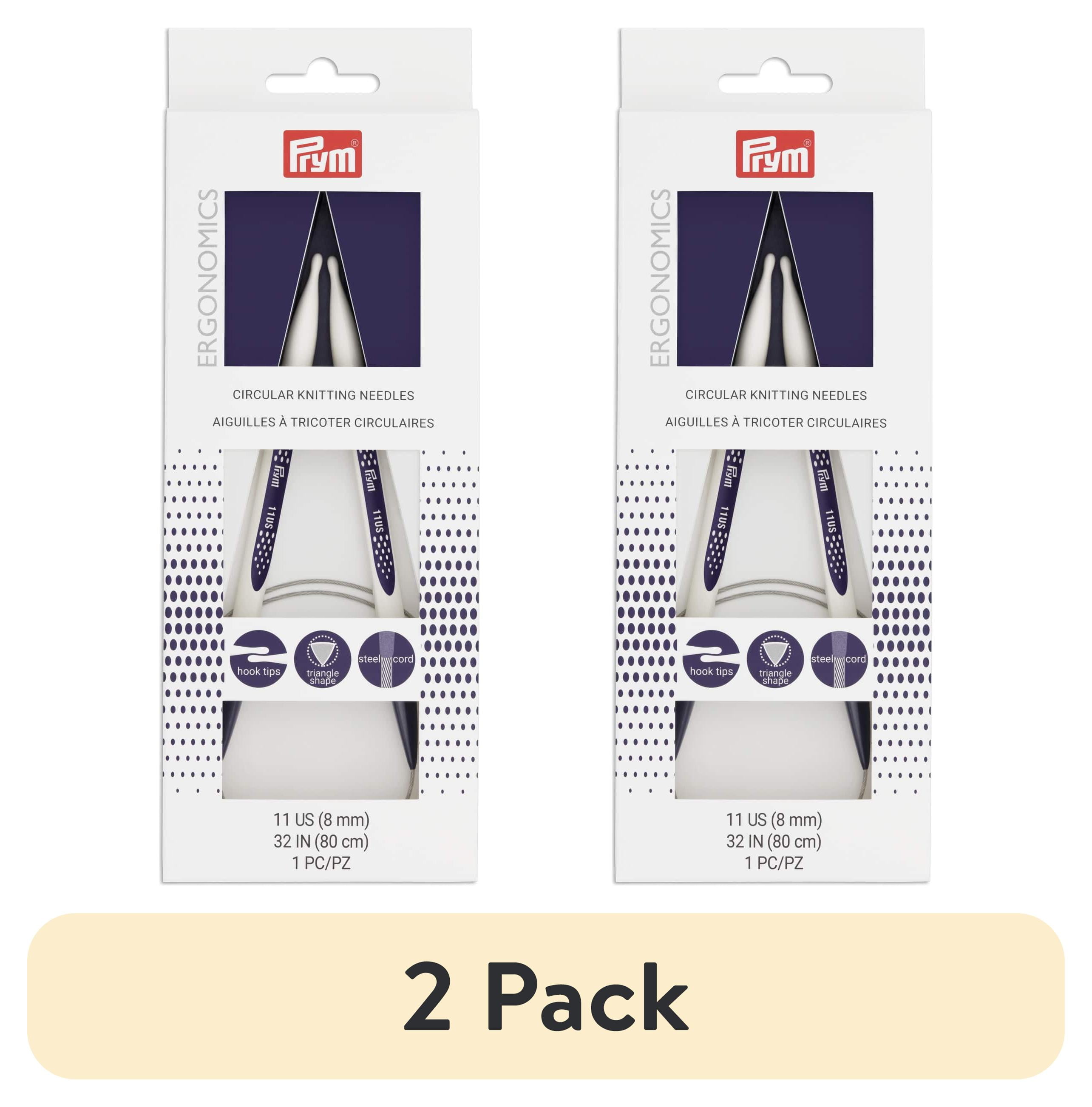 (2 pack) Prym Ergonomic 32" Circular Knitting Needles, US 11 (8mm)