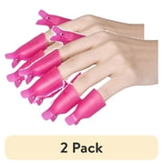 (2 pack) Pueen Reusable Plastic Nail Soaker Cap Clips for Gel Polish Removal, 10 Count