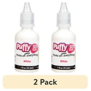 2 pack Puffy 3D Puff Paint, Fabric and Multi-Surface, White, 1 fl oz Liquid Puff
