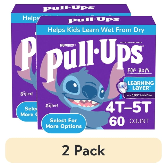 (2 pack) Pull-Ups Boys Potty Training Pants Disney Special Edition, 4T-5T, 60 Count
